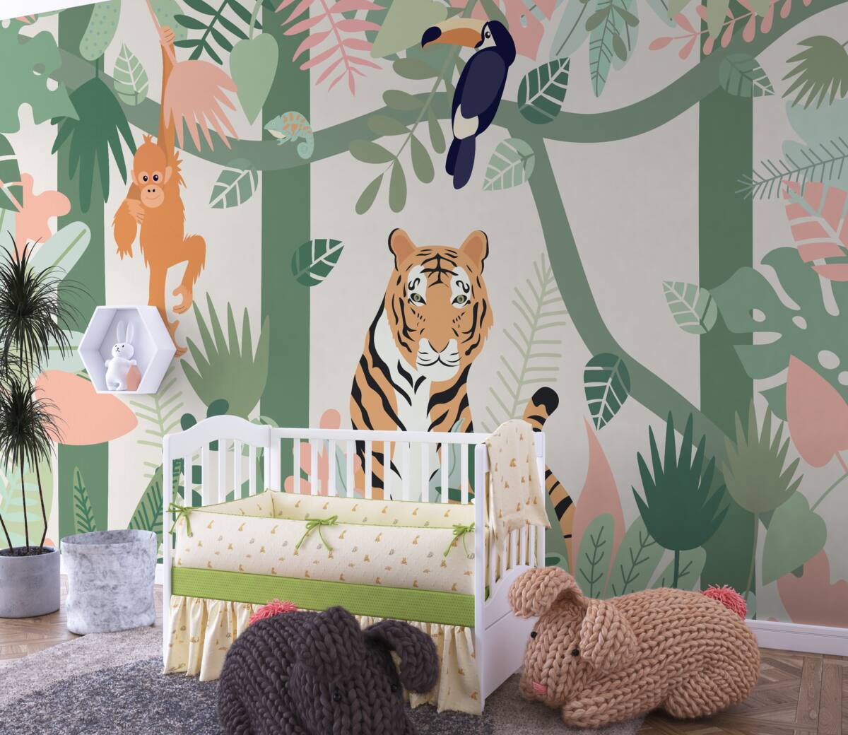 Fototapeta Tygrys i jego przyjaciele w lesie