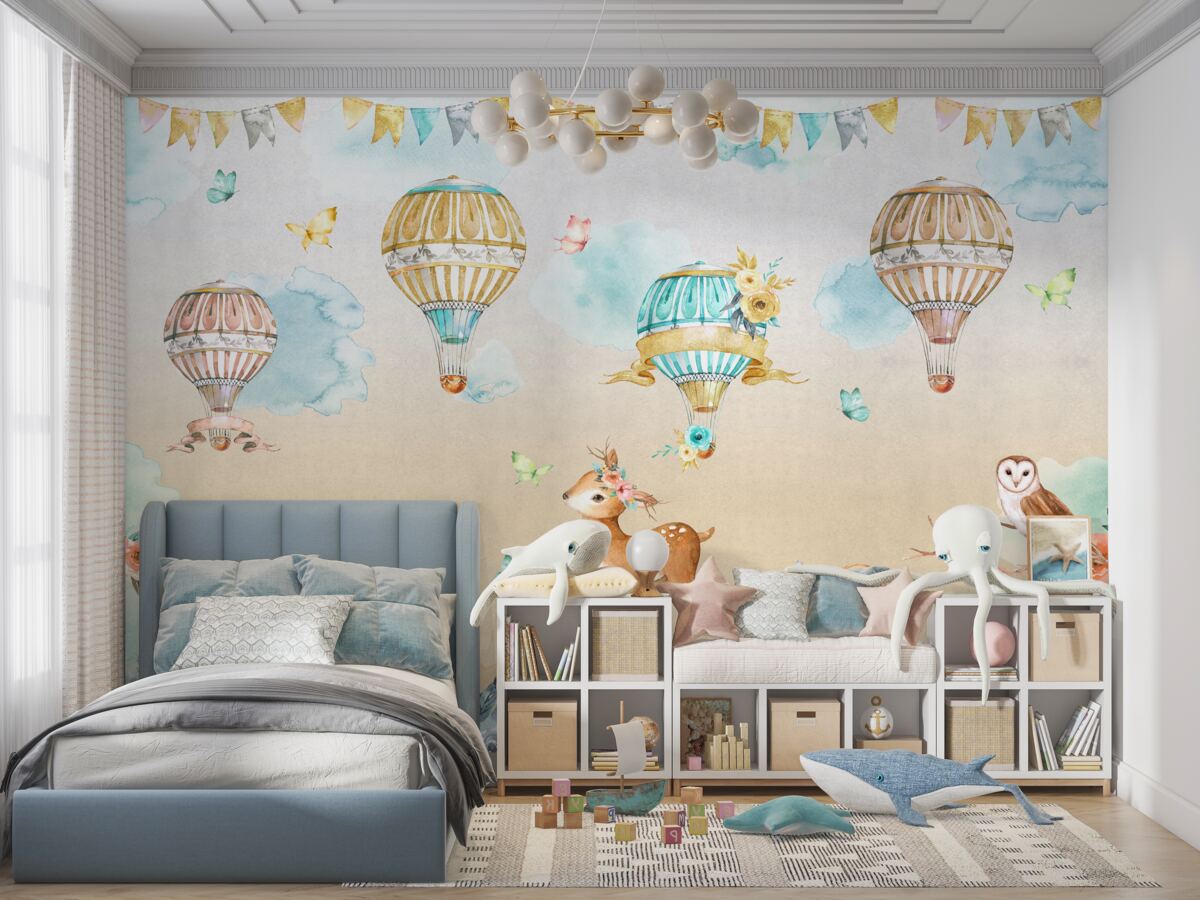 Fototapeta Impreza ze zwierzętami i balonami