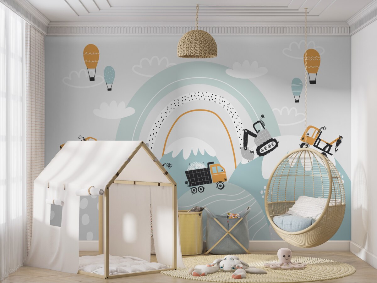 Fototapeta Sprzęt jedzie przez bajeczne góry