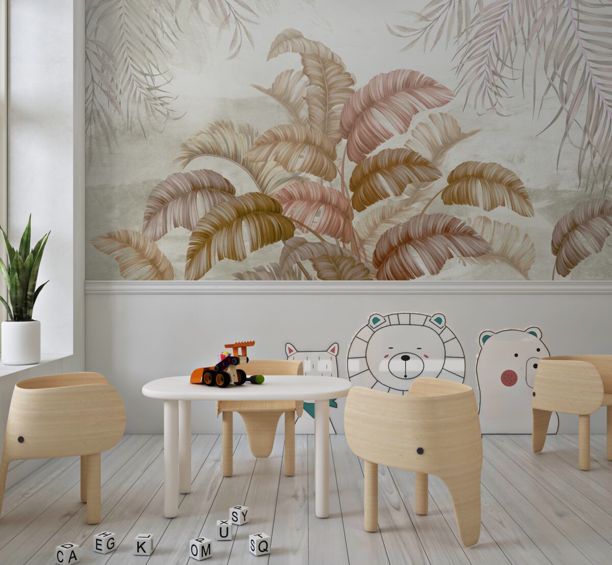 Fototapeta Silny tropikalny krzew z liśćmi