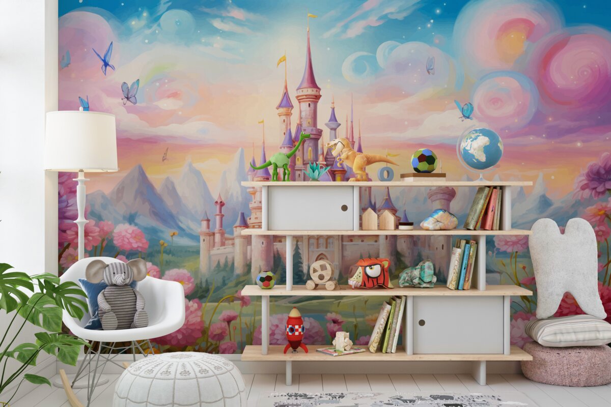 Fototapeta Zamek księżniczki w kwiatach