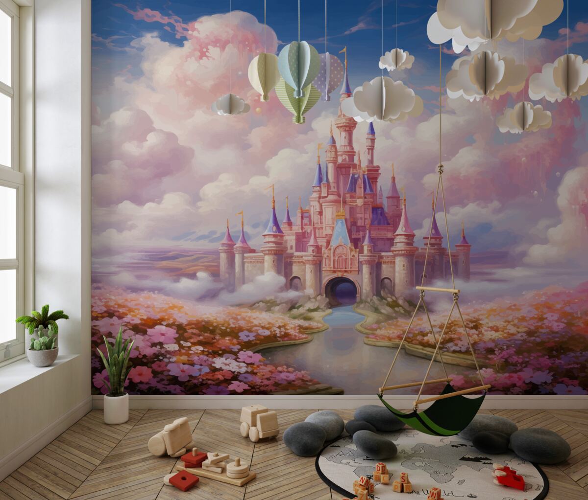 Fototapeta Zamek księżniczki w chmurach