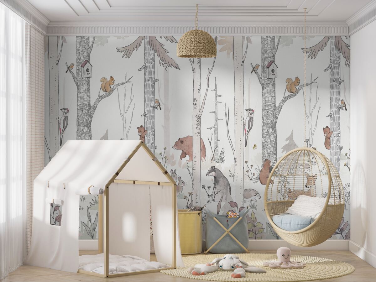 Fototapeta Mieszkańcy lasu zajmują się swoimi sprawami