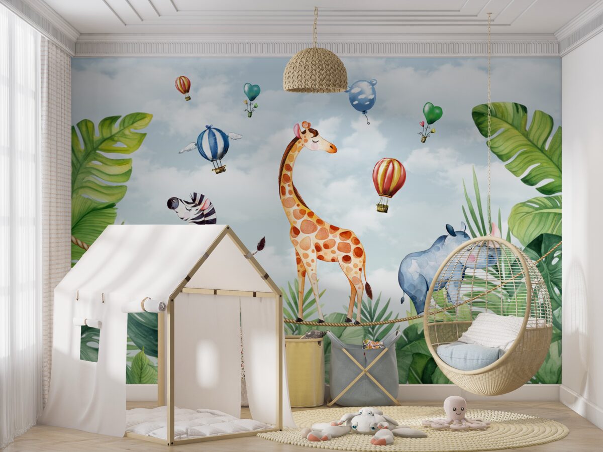 Fototapeta Akrobaci na linie w lesie