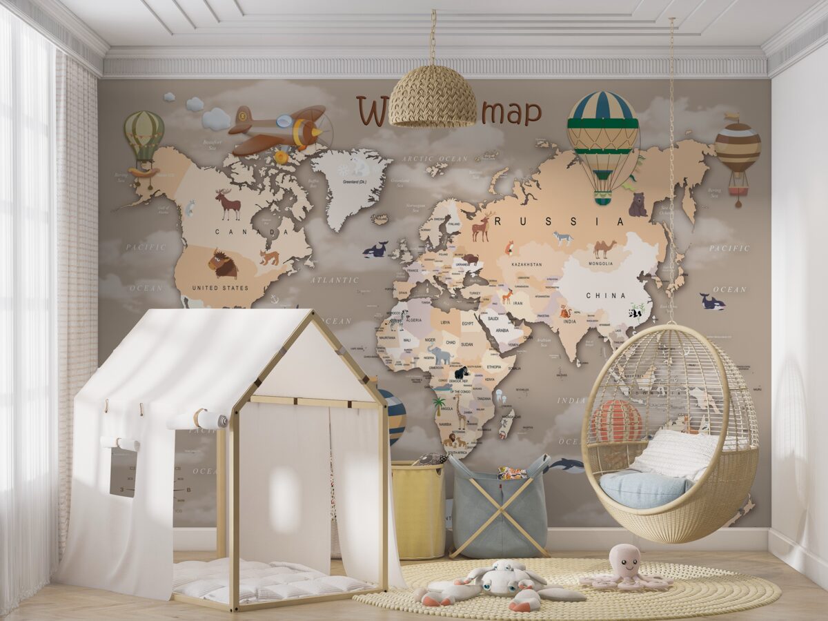 Fototapeta Mapa świata z kontynentami