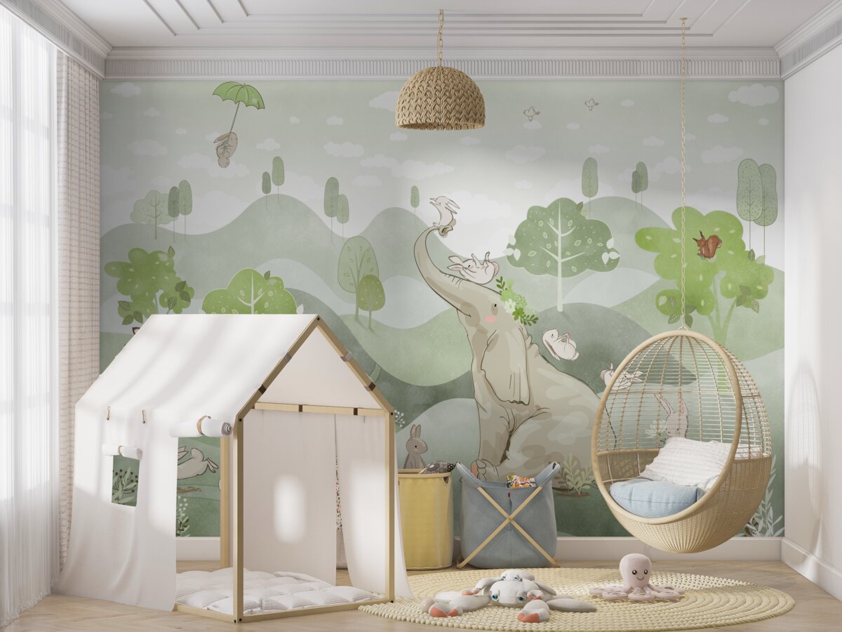 Fototapeta Zwierzęta witają słonia