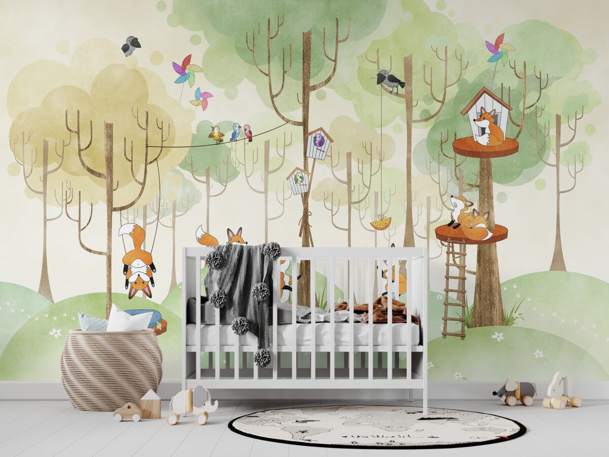 Fototapeta Łuski i wiewiórki na drzewach