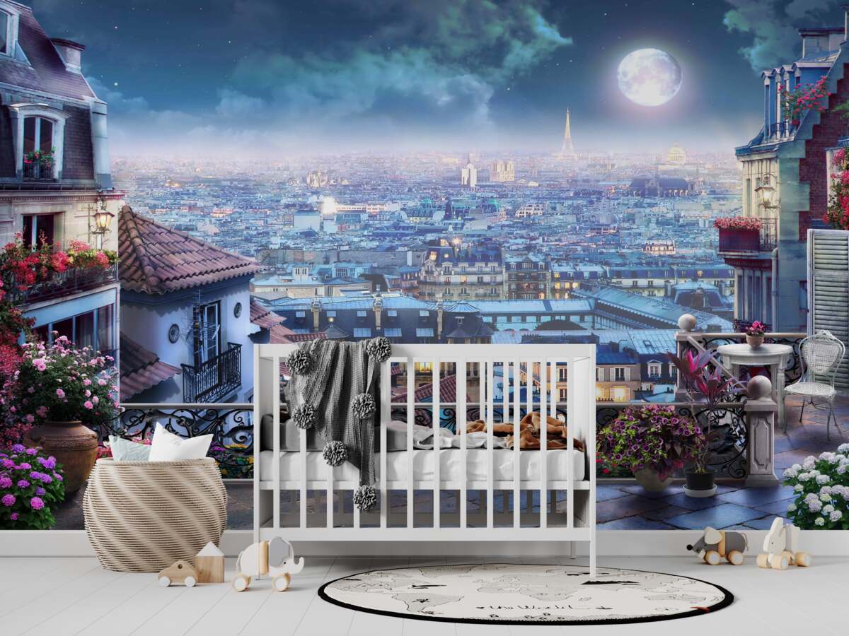 Fototapeta Widok z balkonu śpiącego Paryża