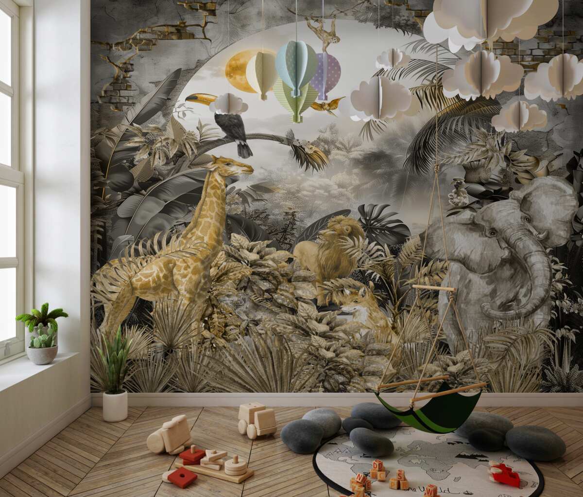 Fototapeta Zwierzęta oglądają zachód słońca w Afryce