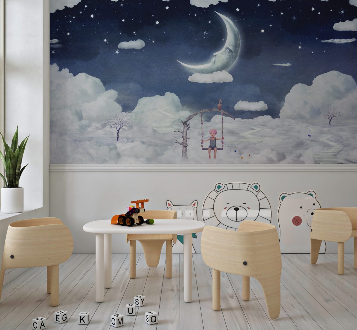 Fototapeta Facet jeździ w świetle księżyca