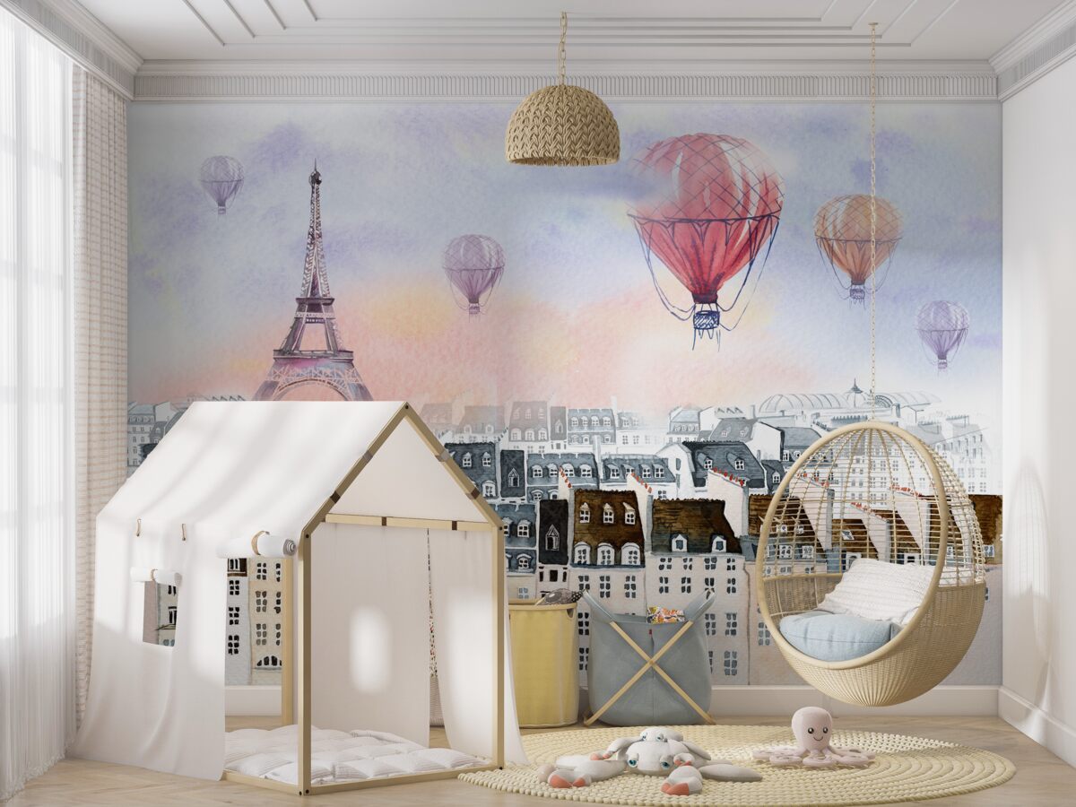 Fototapeta Wieża Eiffla i domy Paryża