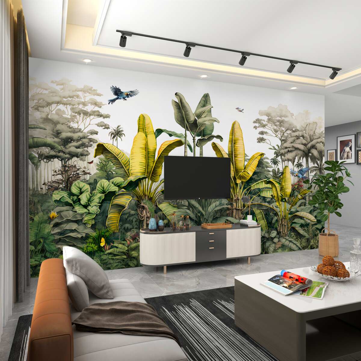 Fototapeta Wysokie palmy i inne rośliny tropikalne