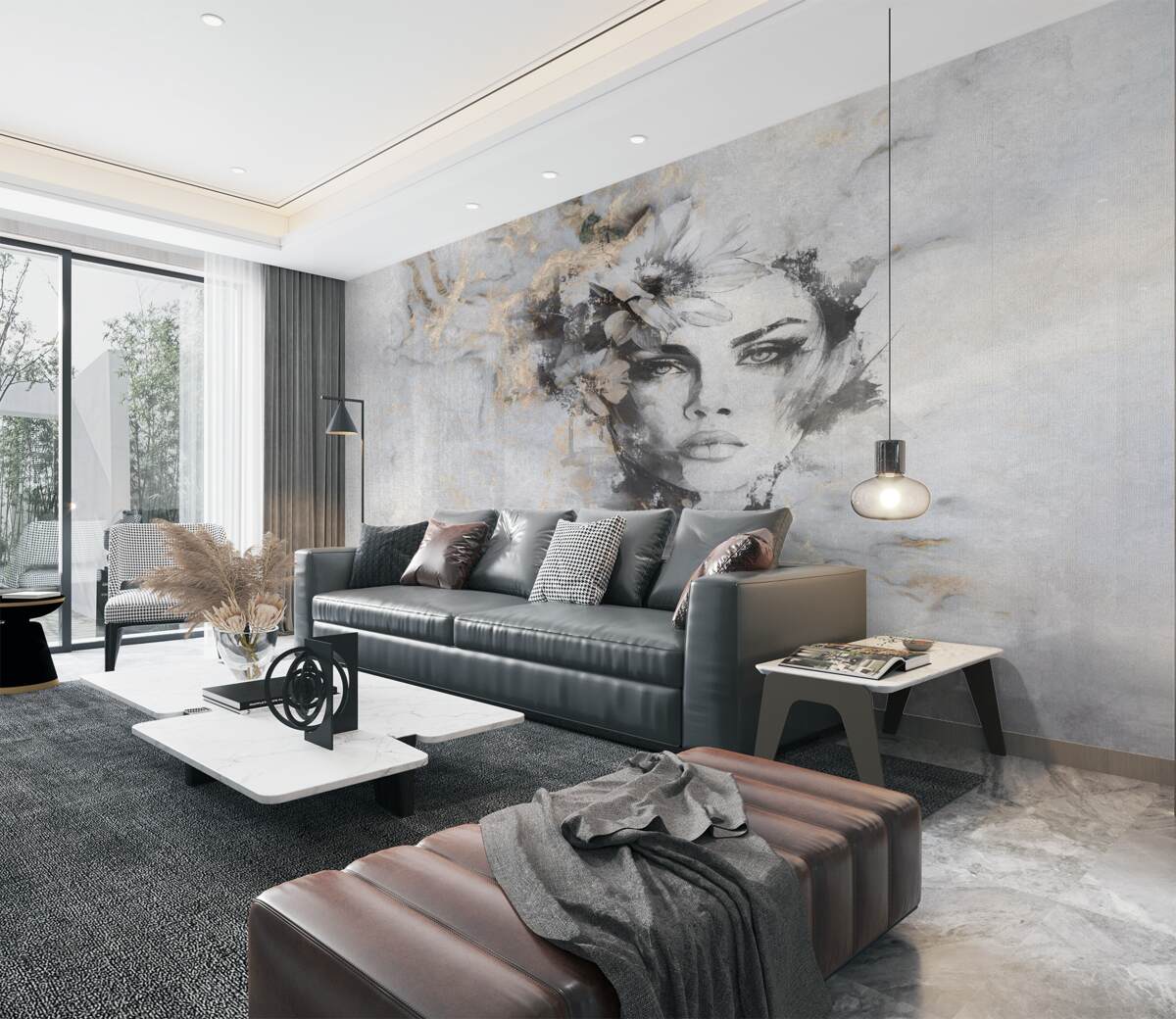 Fototapeta Akwarela dziewczyna z kwiatami