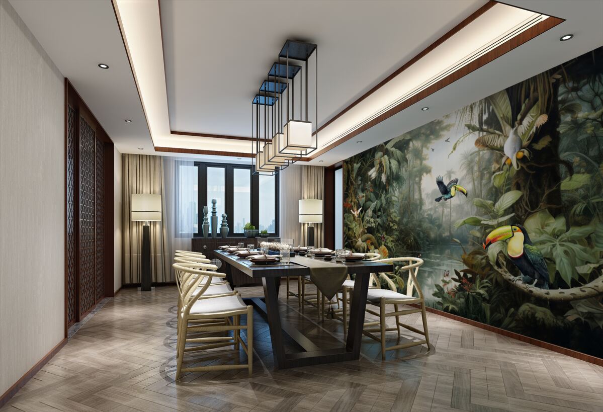 Fototapeta Tropikalna dżungla nad wodą