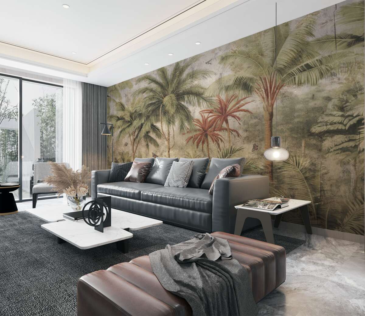 Fototapeta Tropikalne palmy po deszczu