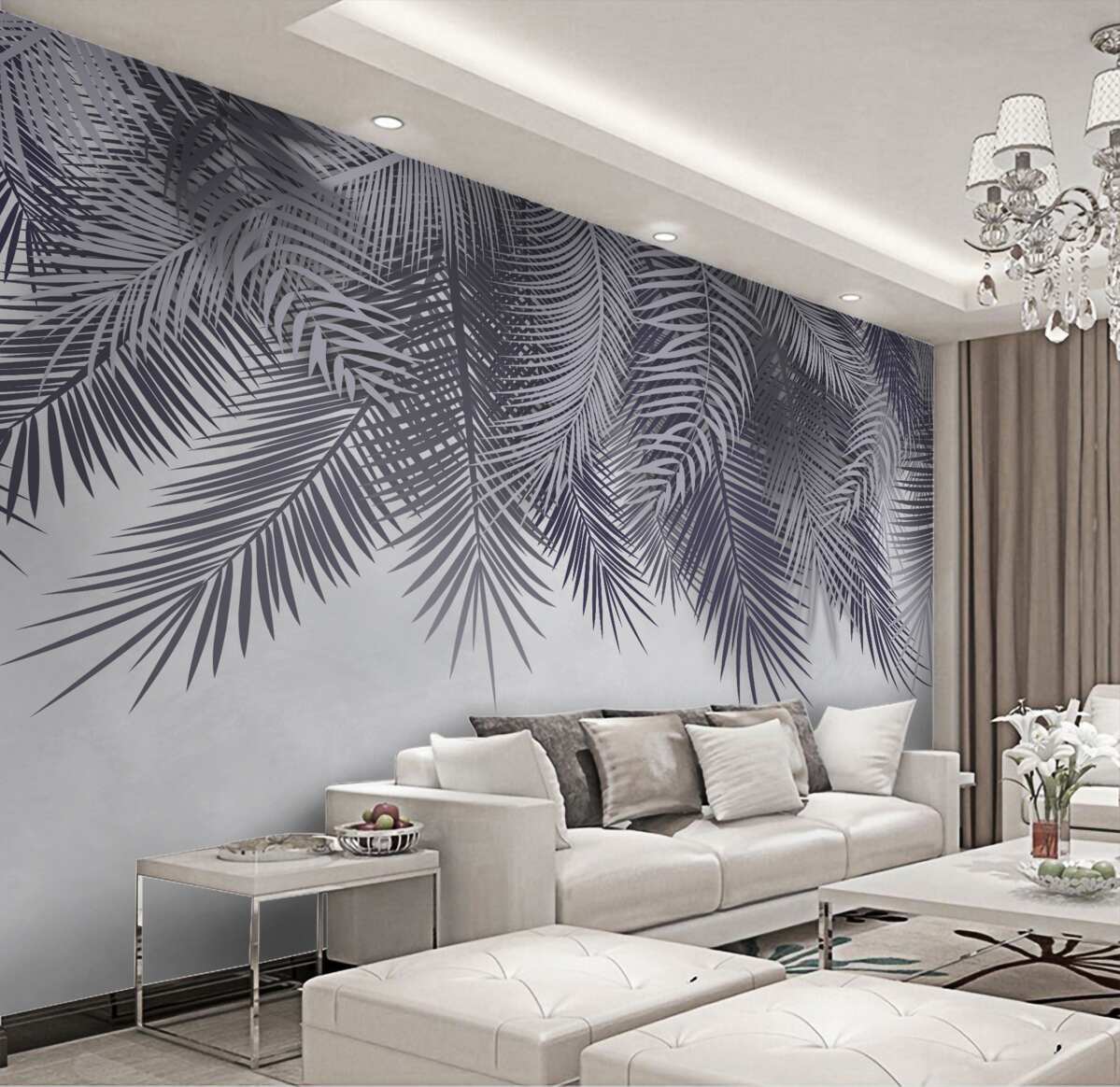 Fototapeta Liście paproci opadają w nocy