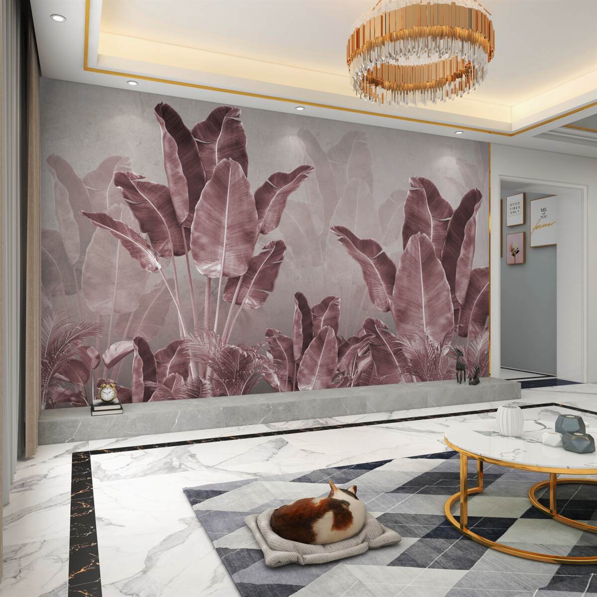 Fototapeta Wysokie czerwone liście palmowe