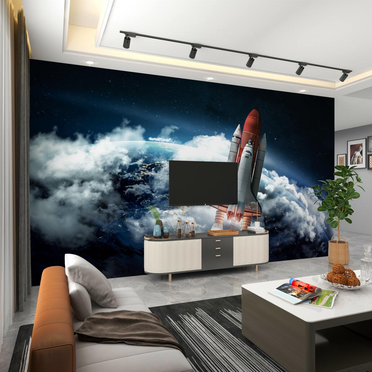 Fototapeta Rakieta w locie na orbicie