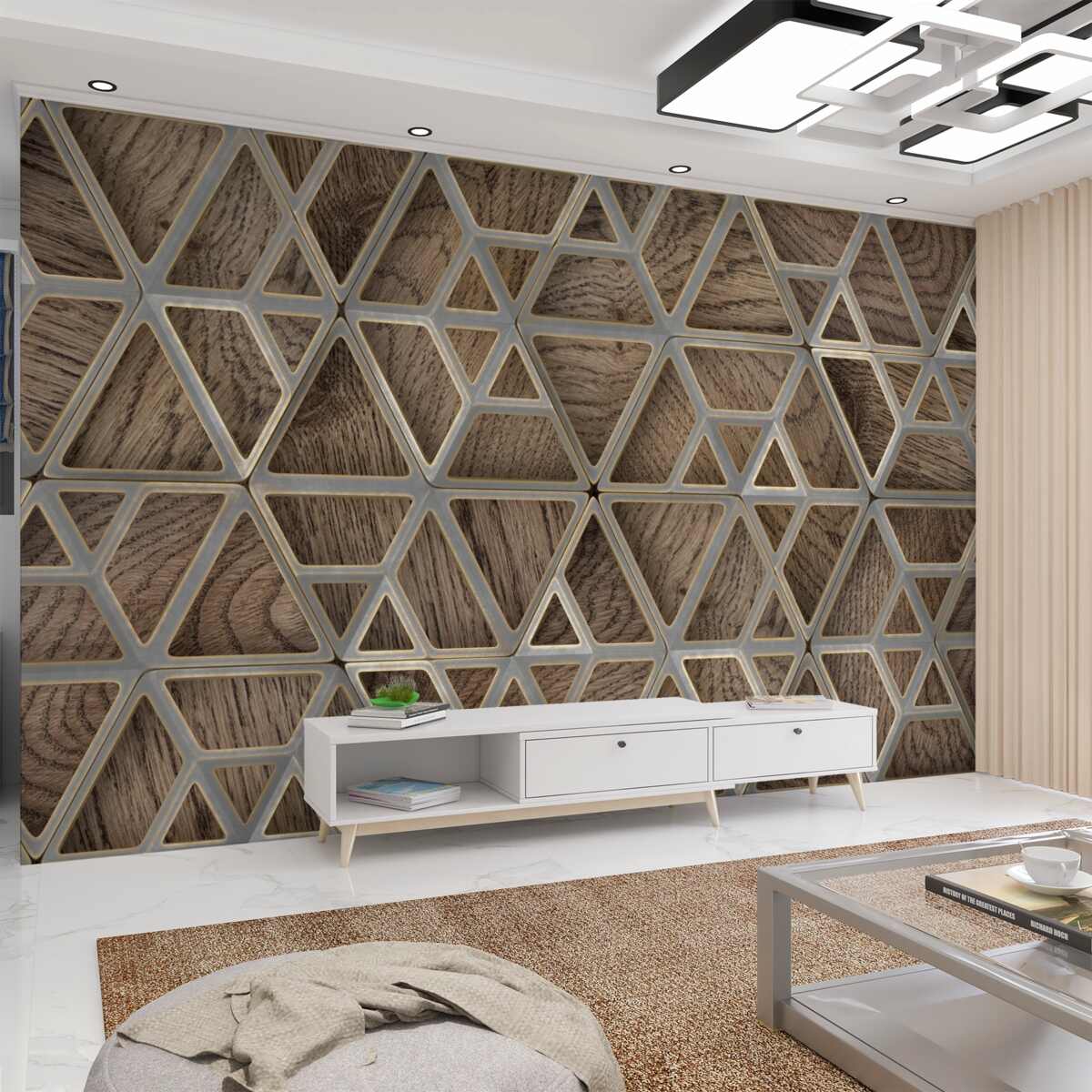 Fototapeta Trójkąty tekstury drewna