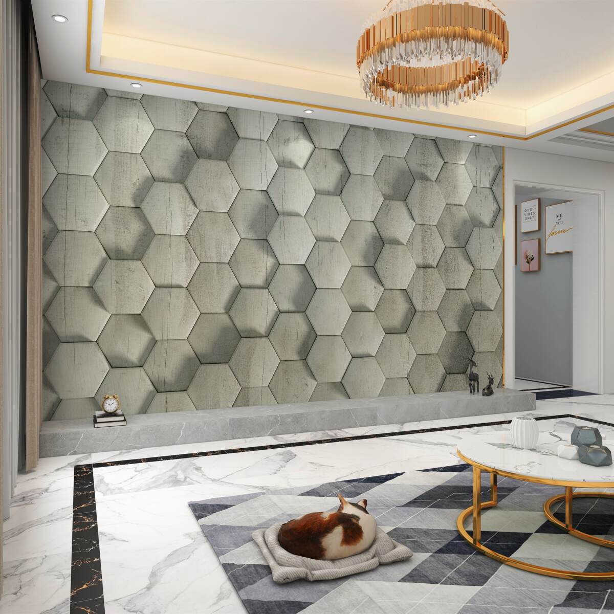 Fototapeta Plaster miodu wykonany z jasnozielonego drewna