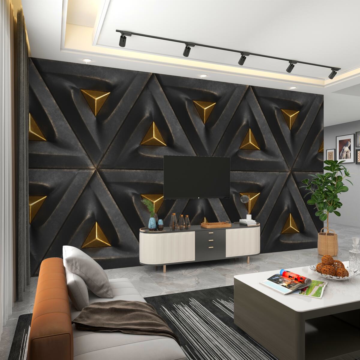 Fototapeta Trójkąty ze złotymi środkami