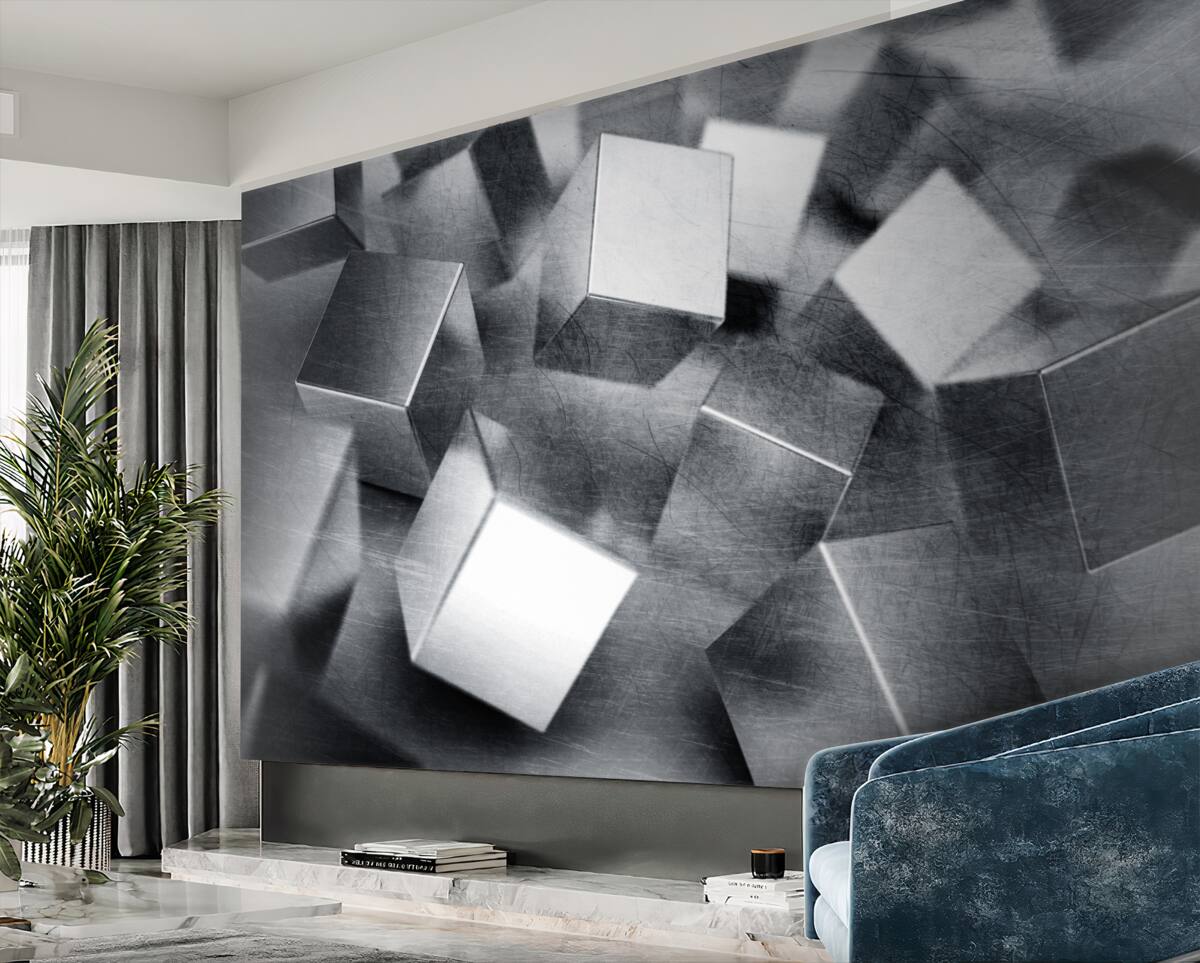 Fototapeta Stalowe metalowe kostki