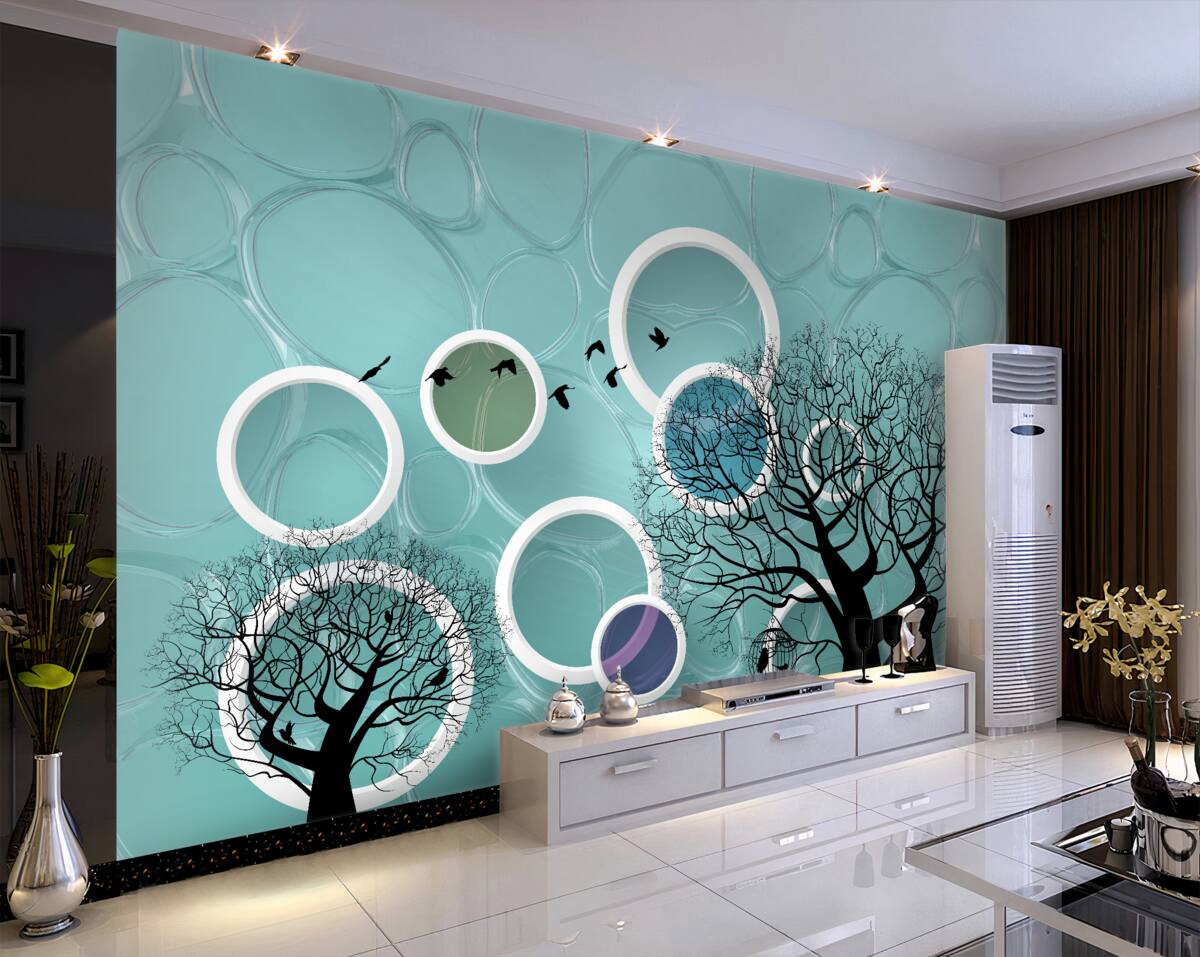 Fototapeta Turkusowe drzewa i koła