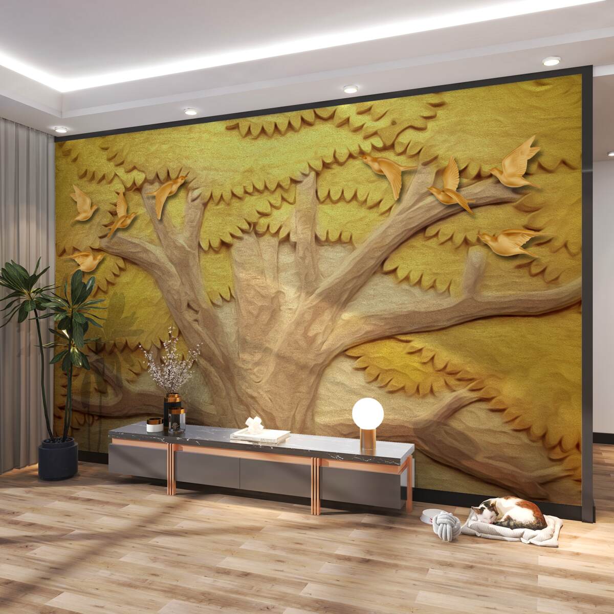 Fototapeta Grube liście drzew