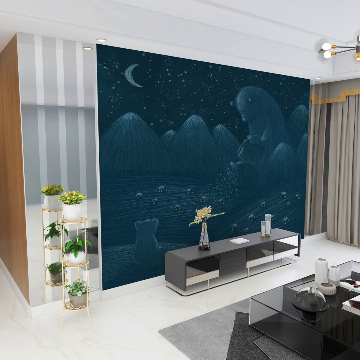 Fototapeta Wioska w środku nocy