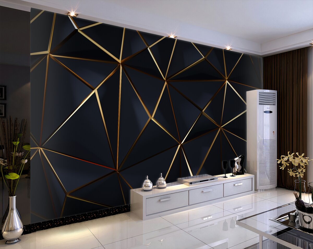 Fototapeta Złote trójkąty z czernią