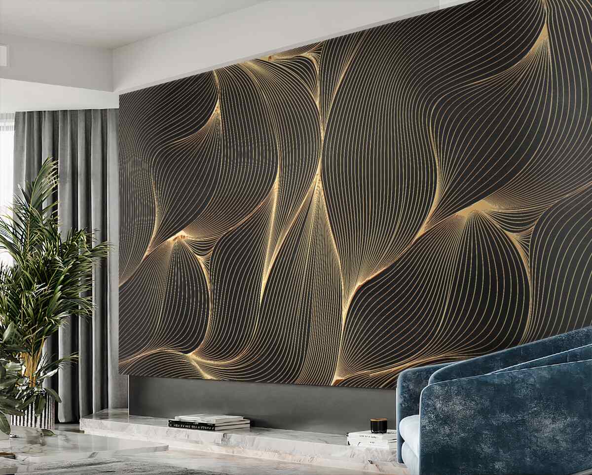 Fototapeta Złote linie gładkiej abstrakcji