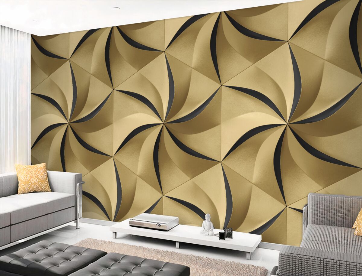 Fototapeta Geometryczne gwiazdki musztardowe