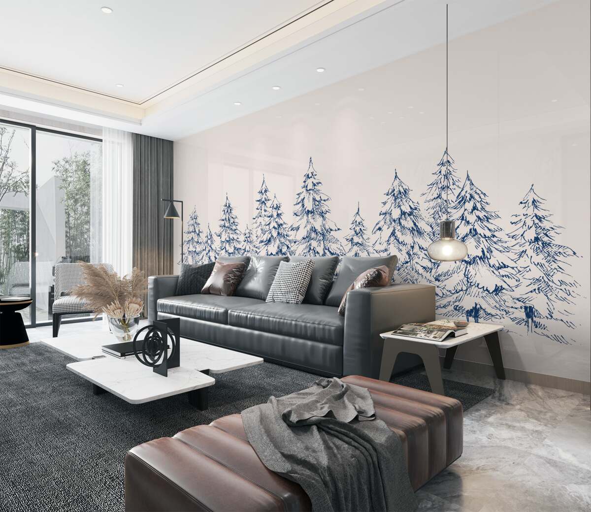 Fototapeta Zimowy las iglasty