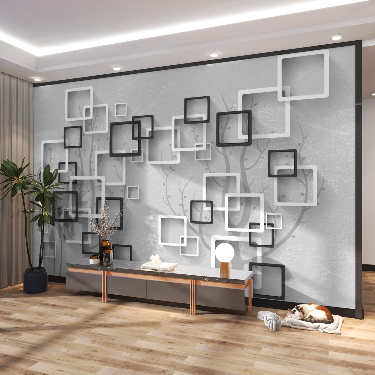 Fototapeta Abstrakcja czarno-białych kwadratów