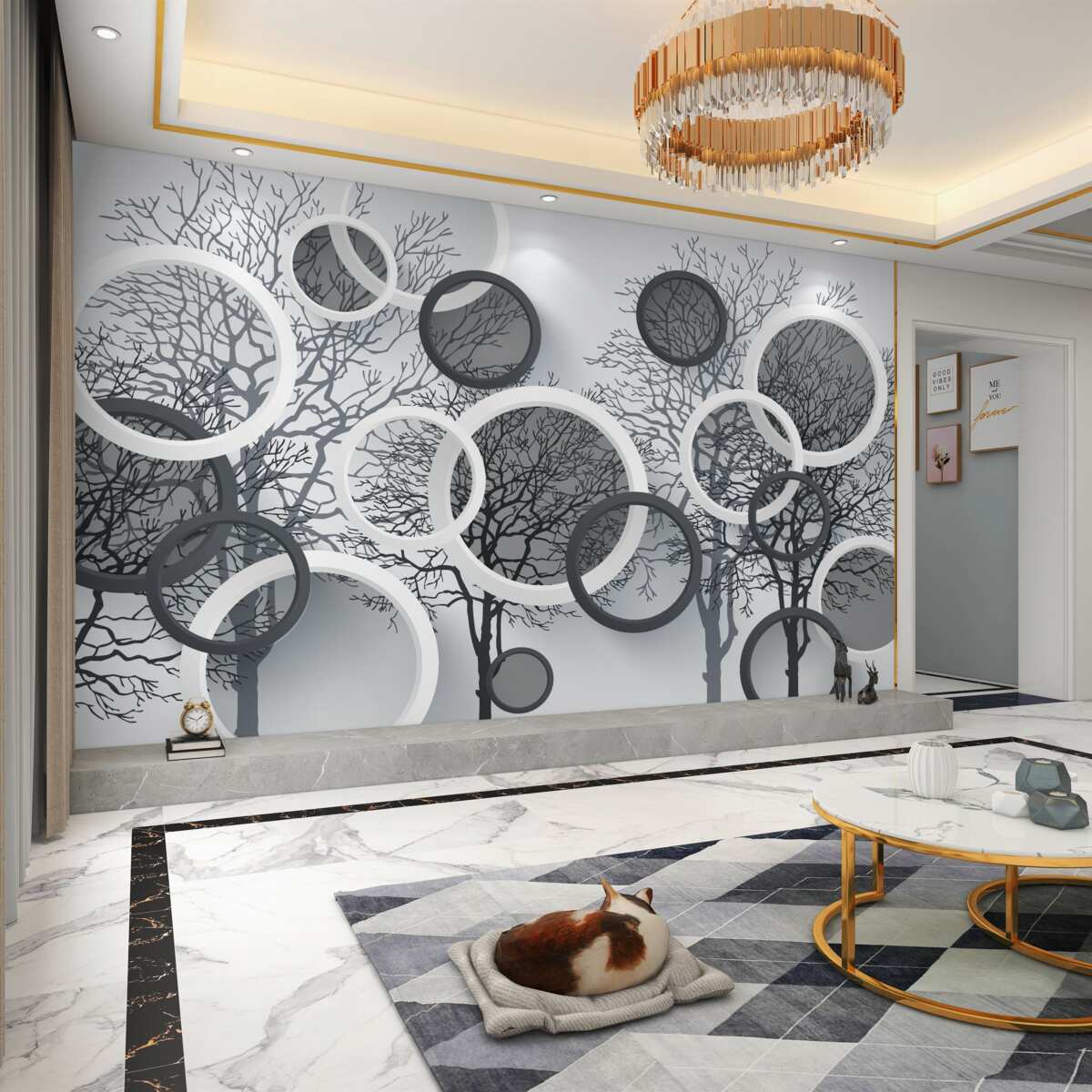 Fototapeta Drzewa i zamglone kręgi