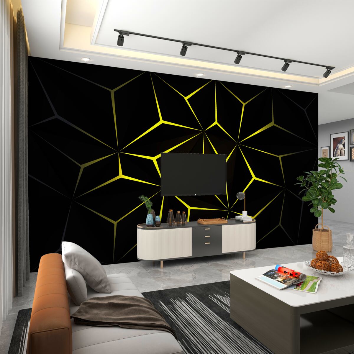 Fototapeta Czarne cyfry z żółtym podświetleniem