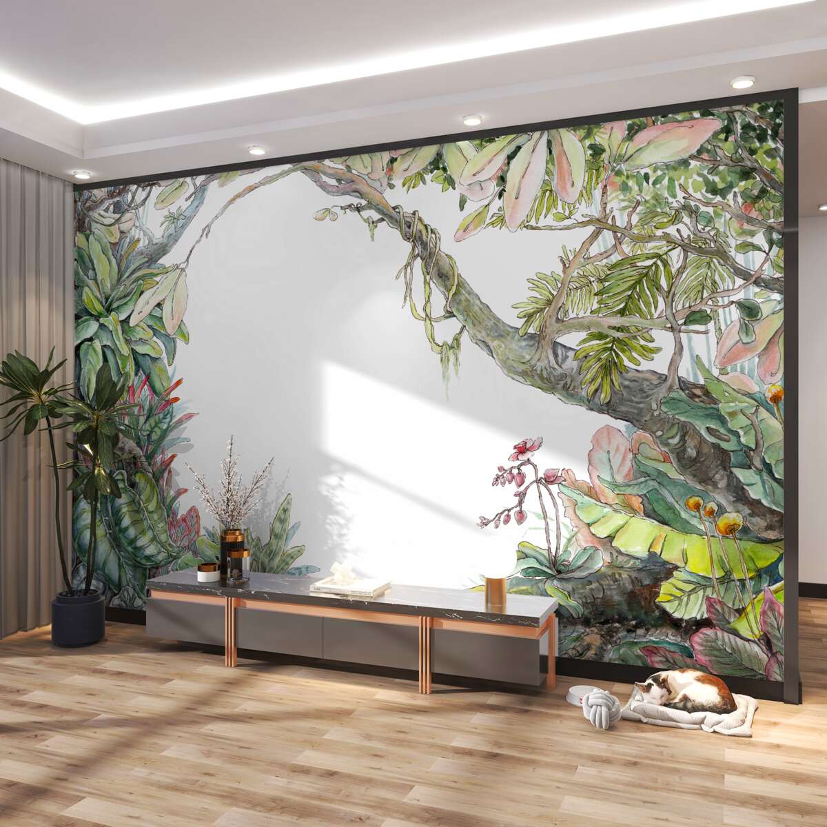 Fototapeta Duża tropikalna roślinność