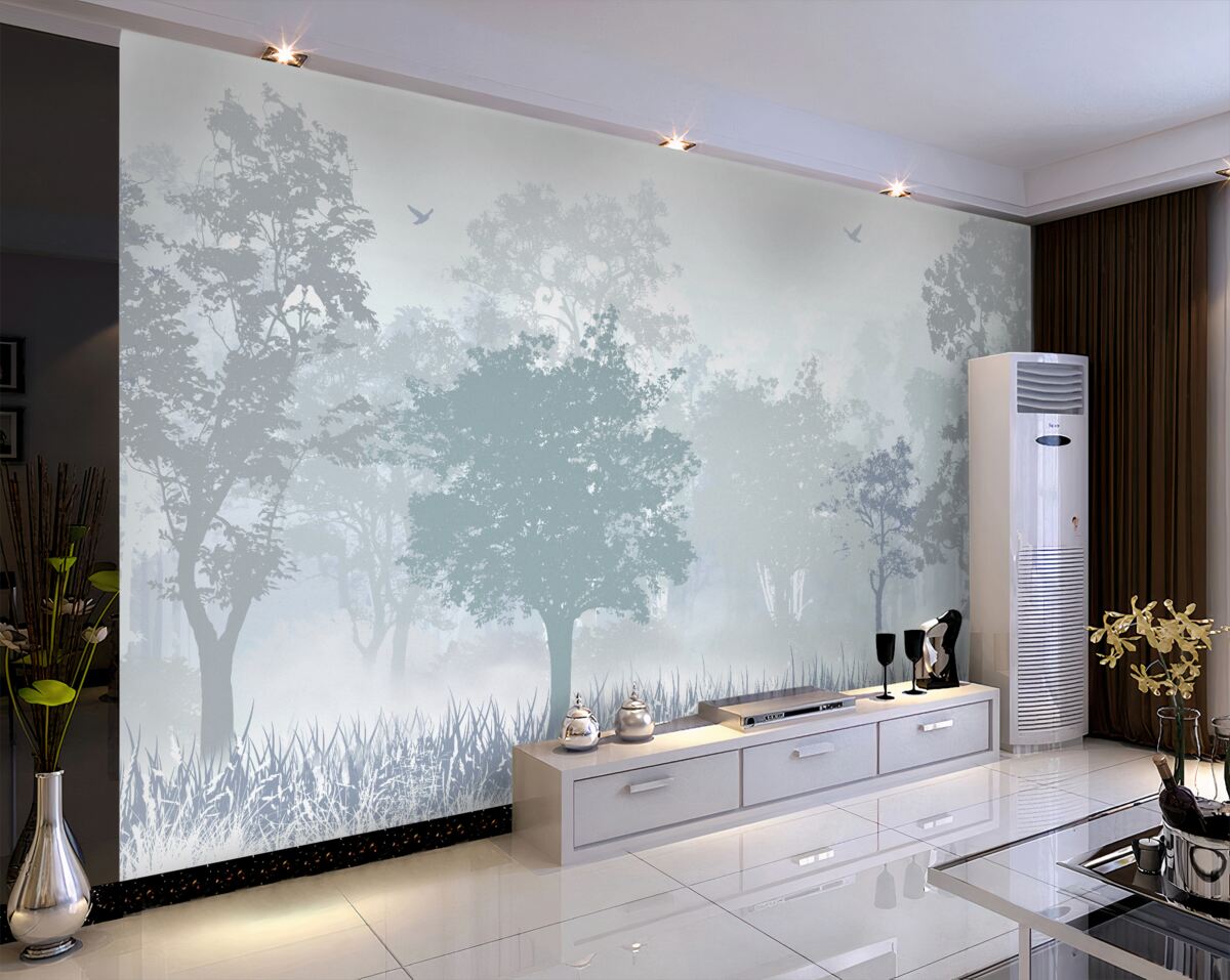 Fototapeta Las w porannej mgle