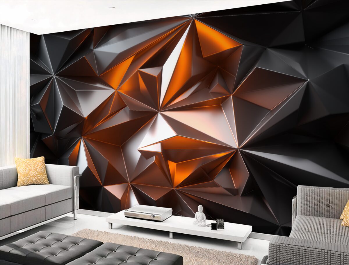 Fototapeta Yantral na czarnym tle geometrii