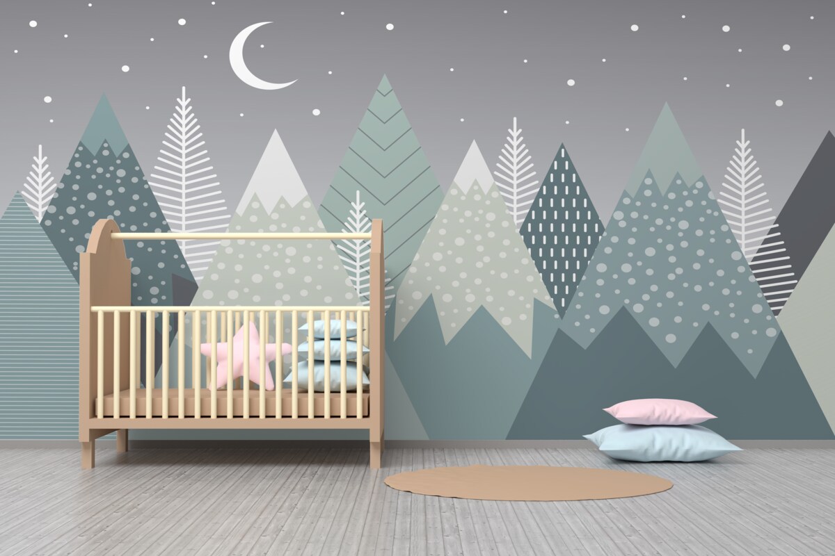 Fototapeta Las iglasty w księżycową noc