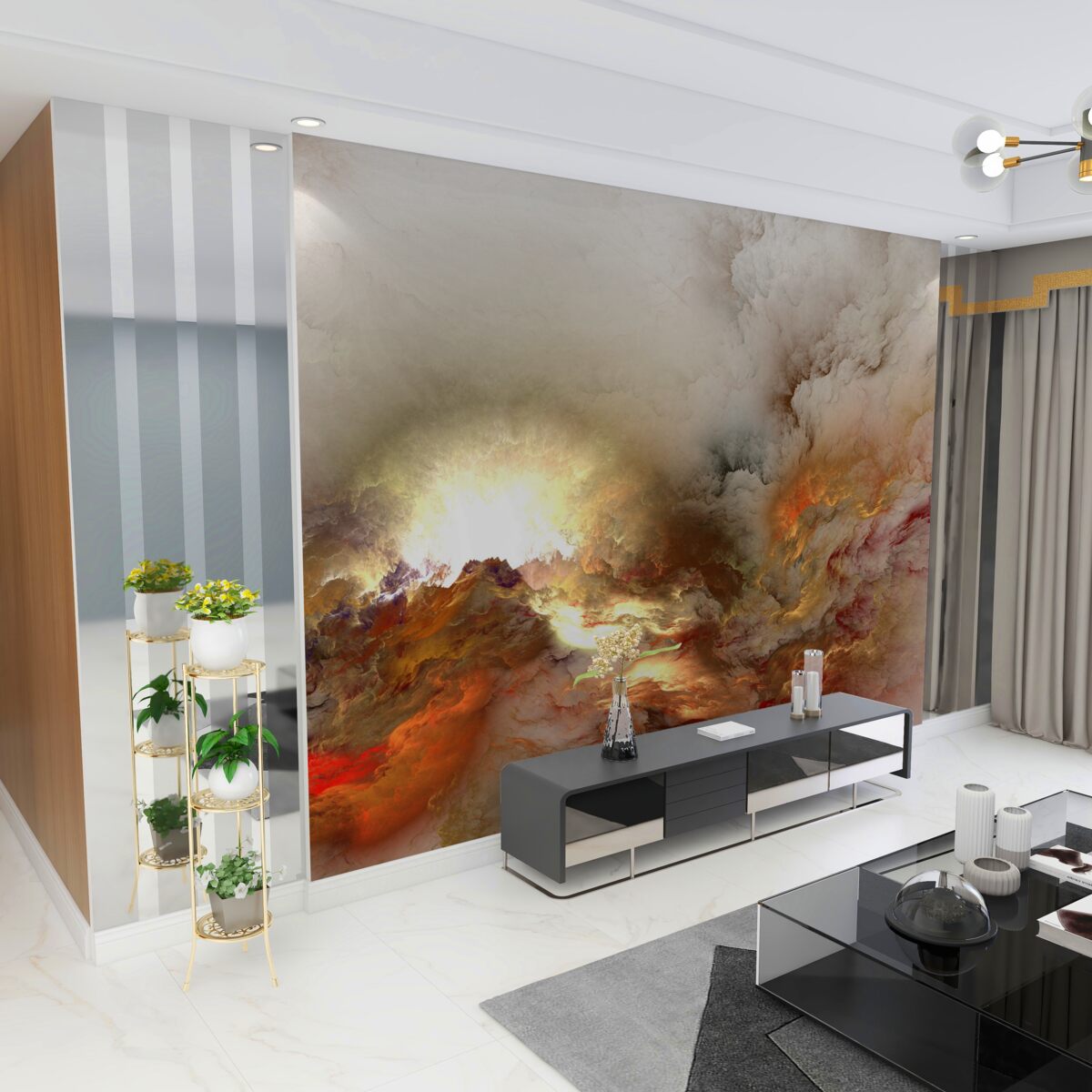 Fototapeta Abstrakcja lawy w deszczu