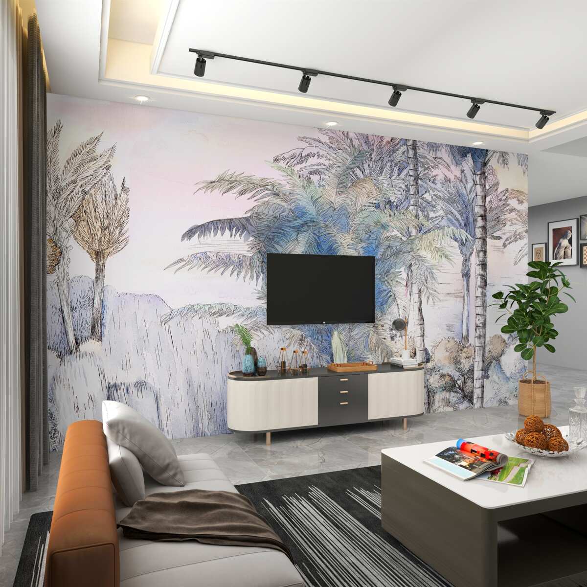 Fototapeta Smukłe drzewa w skałach