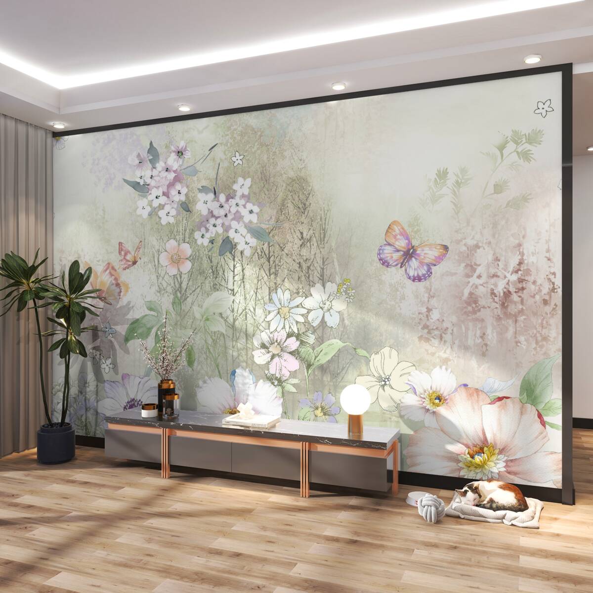 Fototapeta Różne kwiaty łąkowe