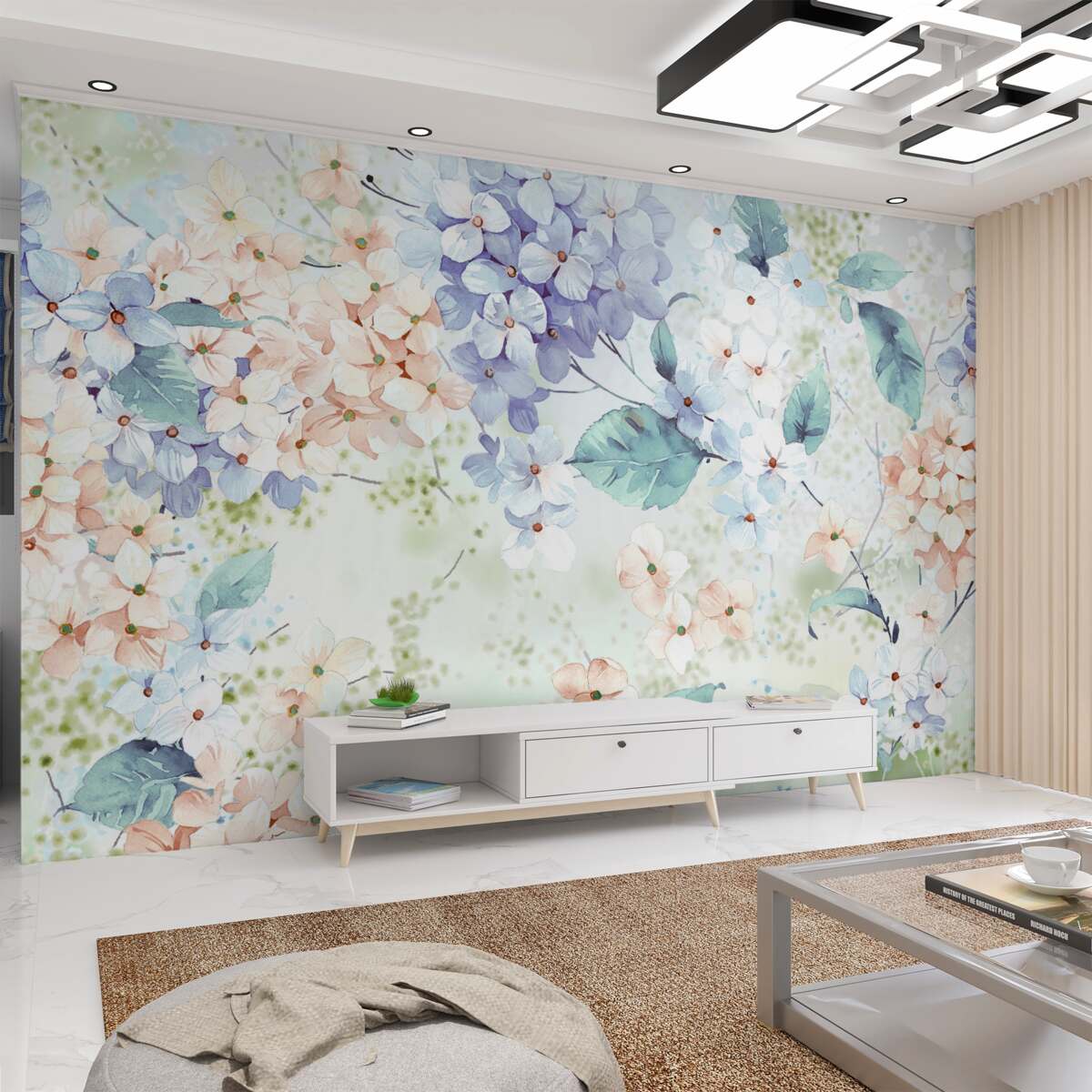 Fototapeta Jasne wiosenne kwiaty hortensji