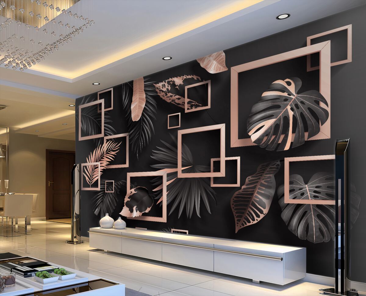 Fototapeta Czarno-złota abstrakcja tropików