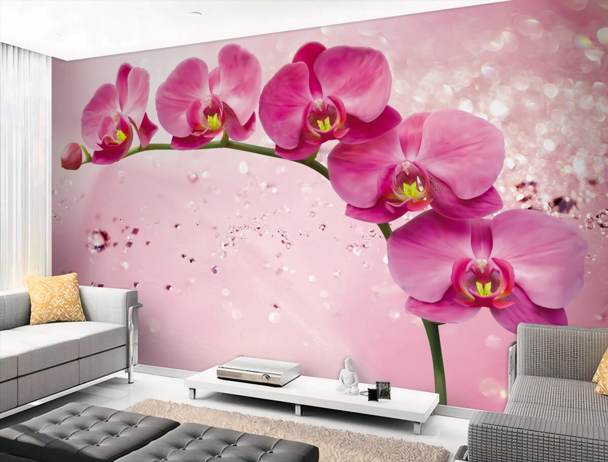 Fototapeta Gałąź czerwonej orchidei