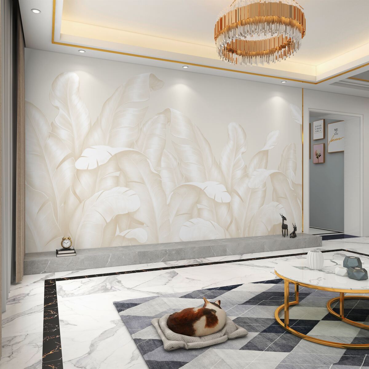 Fototapeta Jasnobrązowe liście gęstej dżungli