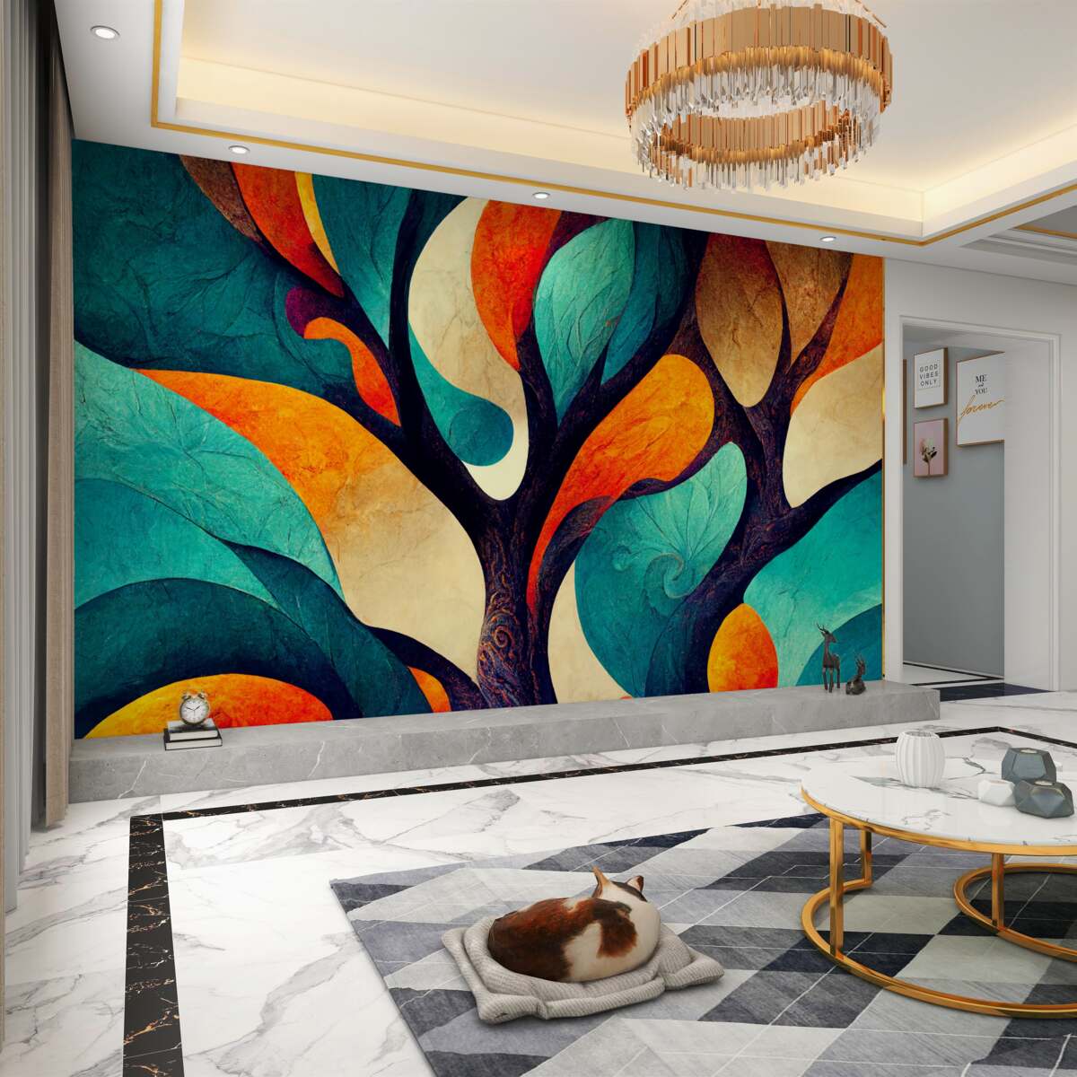 Fototapeta Jesienne drzewo w abstrakcji polowej