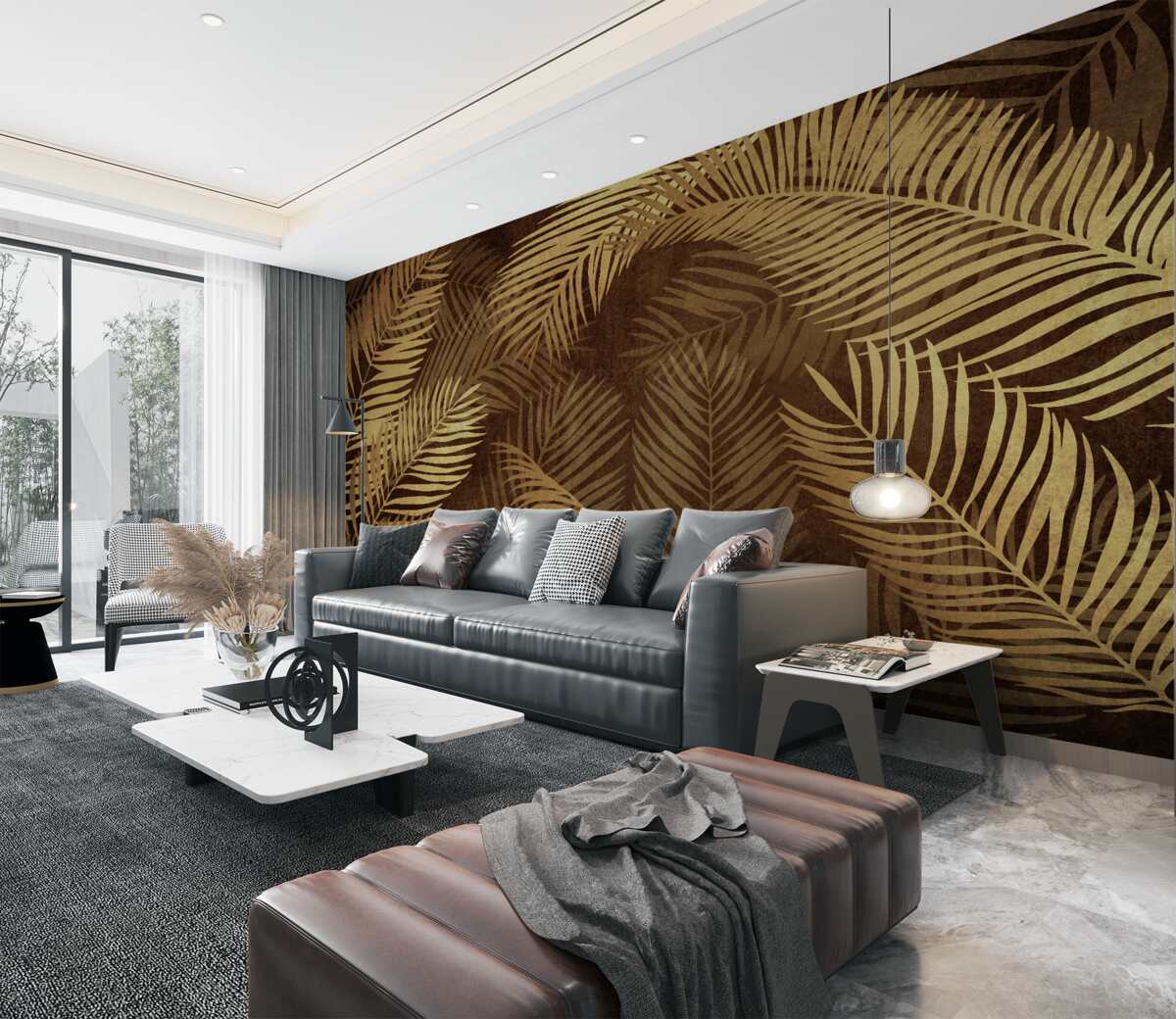 Fototapeta Paprocie z brązowymi liśćmi