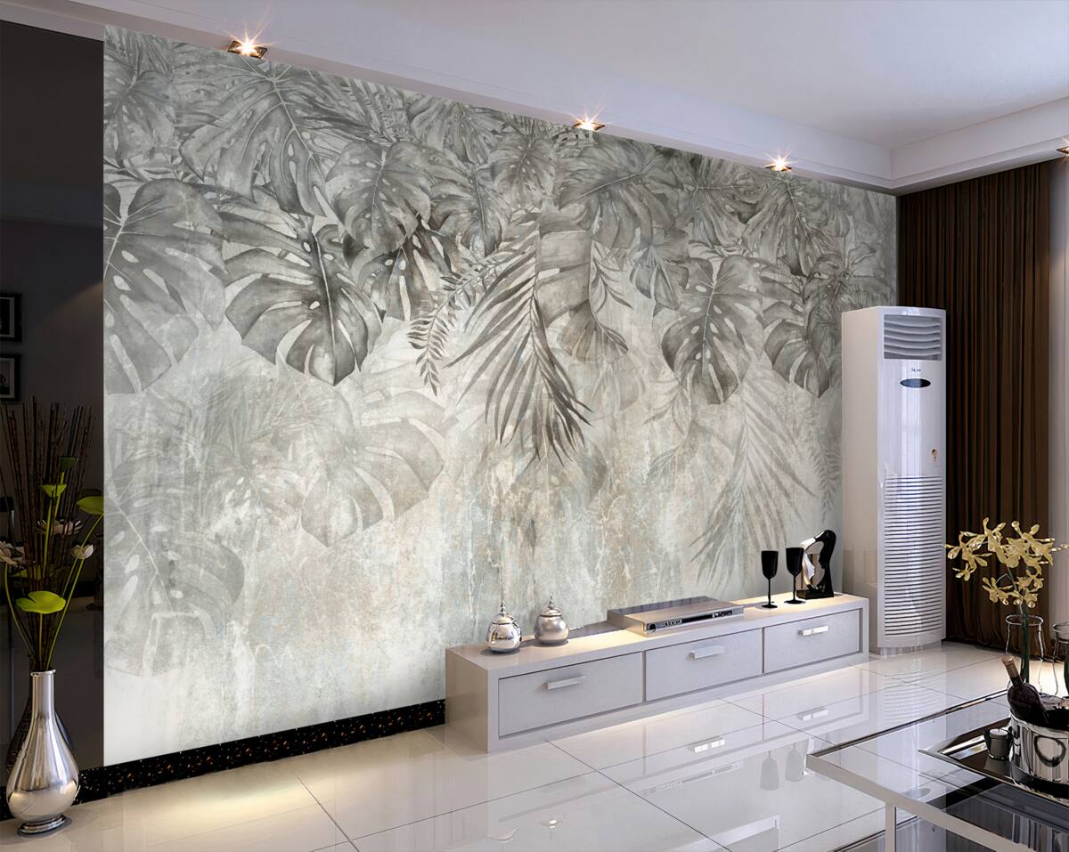 Fototapeta Mglista dżungla ze spadającymi liśćmi